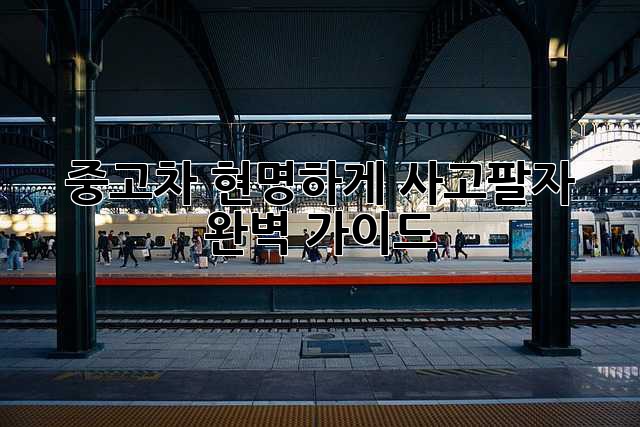 중고차, 현명하게 사고팔자! 완벽 가이드
