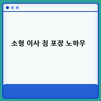 소형 이사 짐 포장 노하우 