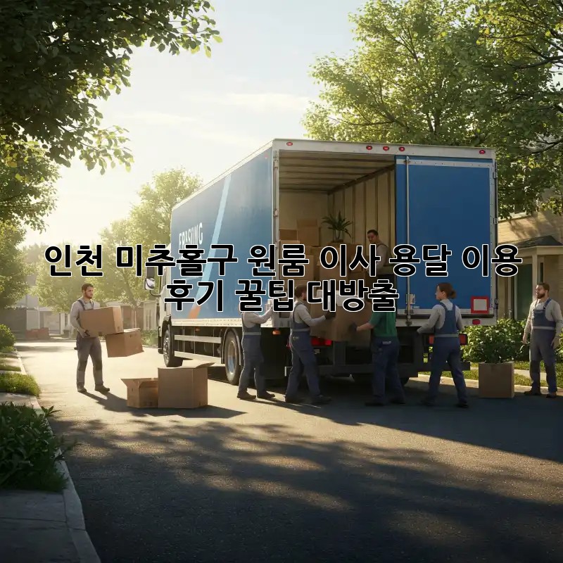 인천 미추홀구 원룸 이사, 용달 이용 후기: 꿀팁 대방출!